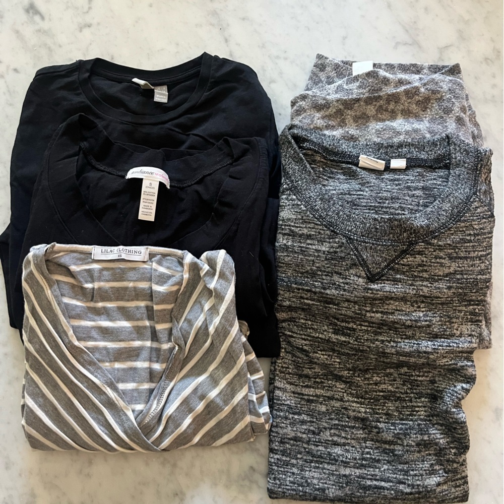 Bundle of 5 Maternity Shirts s/xs